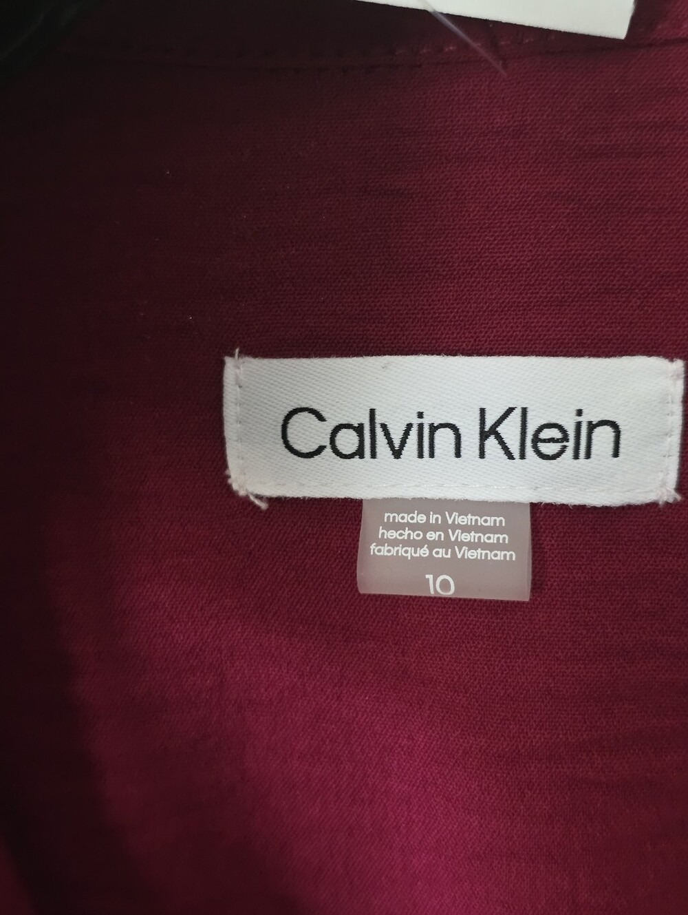 Calvin Klein NWT Size 10 Magenta Draped Wrap Long Sleeve Dress Career $134 - Picture 6 of 9